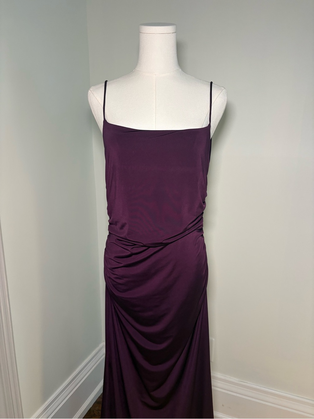 Simons Deep Plum Ruched Slip Dress - Picture 2 of 9